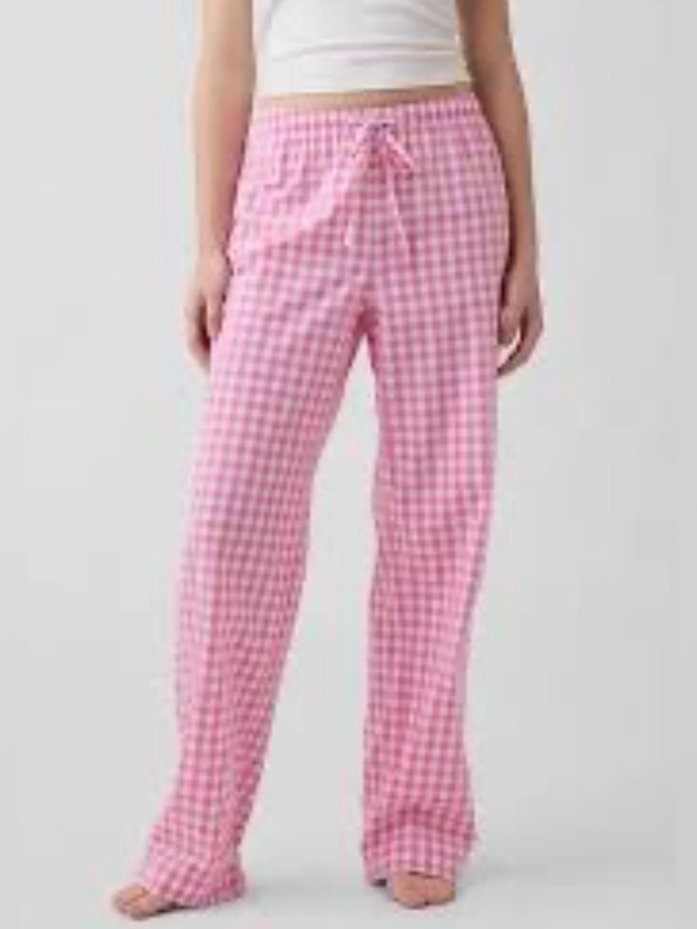 Gap 100% Cotton Pink Gingham PJ Pajamas Pants Cozy Loungewear Cottage Women’s L